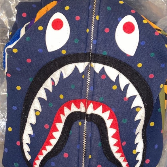 Bape multi dot shark hoodie - Picture 1 of 7